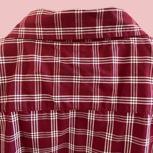 Vintage Wrangler Brushpopper Western Button Up Shirt Mens XL T Red Check Striped - Picture 5 of 8